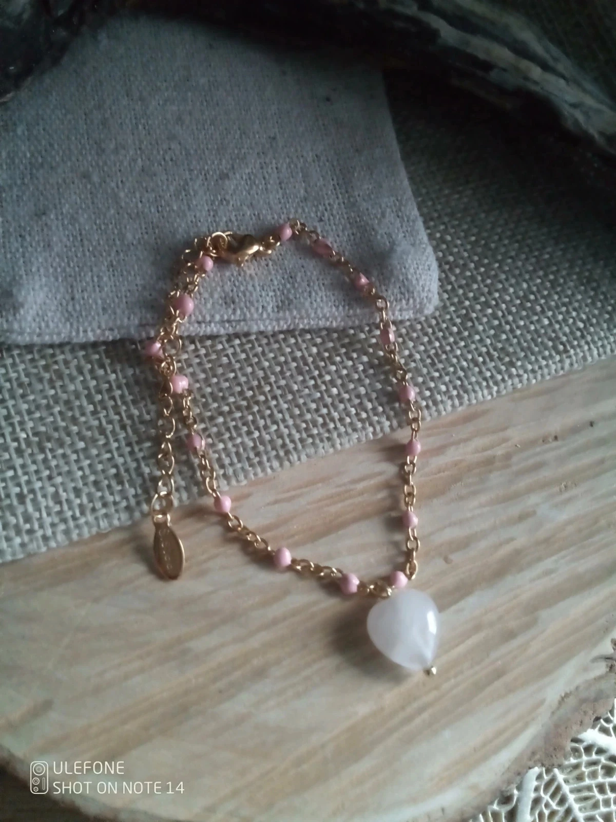 Bracelet amour pierre de quartz rose – photo 3